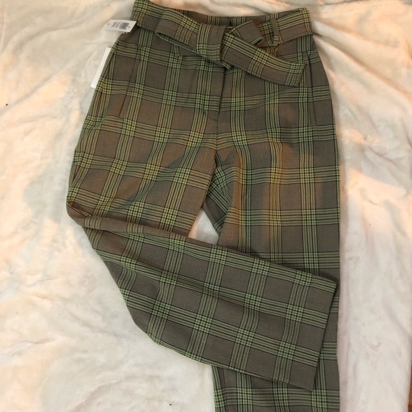 🎉💚NWT Wilfred Front Tie Check Pants💚🎉 - Picture 1 of 6